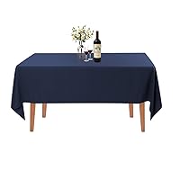 Rectangle Tablecloth - 60 x 126 Inch - Navy Blue Rectangular Table Cloth for 8 Foot Table in Washable Polyester - Great for Wedding, Restaurant, Party, Banquet Decoration