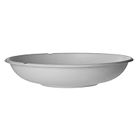 ECO PRODUCTS Compostable 24oz Molded Fiber Wide Bowls, Case of 400, WorldView Disposable White Coupe Pasta Bowl, Lid Available, Tree-free Sugarcane, For Hot or Cold Food