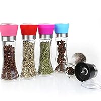 1 pcs Manual Black and white pepper coarse salt millet sesame ceramic core grinder glass seasoning bottle storage tank 20ML