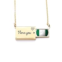 Nigeria National Flag Soccer Football Letter Envelope Necklace Pendant Jewelry