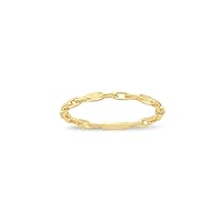 GELIN 14K Solid Gold Chain Ring for Women | 14k Gold Stackable Rings, Sizes 5 to 9