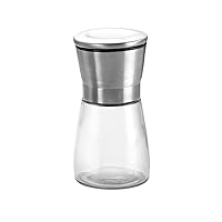 Salt and Pepper Grinder,Pepper mill Shaker Set Set with Adjustable Thickness Ceramic Core Stainless Steel Glasstank, Kitchen Seasoning Bottle, Grinding Spices,13.5cm