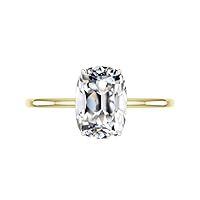1 CT Elongated Antique Cushion Old Mine Cut Colorless Moissanite Engagement Rings for Women, Solitaire Pave Handmade Moissanite Diamond Bridal Wedding Ring, Anniversary Propose Gifts Her