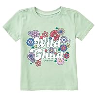 Life is Good. Toddler Hippy Wild Child SS Crusher Tee, Sage Green, 3T