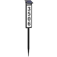 Solar Address Sign, House Numbers for Outside, Lighted Address Plaque Outdoor Waterproof, Illuminated LED Address Numbers for Yard Home
