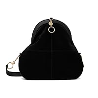 See by Chloe Women's Mara Frame Caramello Soede Leather Handbag Solid Black