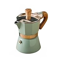GEESTA Premium Crystal Glass-Top Stovetop Espresso Moka Pot - 4 / 6/ 9 Cups  Stainless Steel Coffee Maker- 240ml/8.5oz/6 cup (espresso cup=40ml)