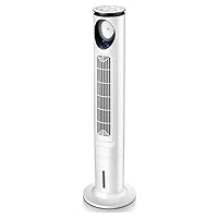 Tower Fan, Works Oscillating Floor Fan with 3 Speeds, 3 Modes, 12-Hour Timer, LED Display, Indoor Bladeless Standing Fans for Bedroom Home Office with Remote