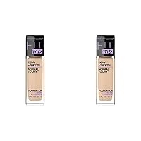 Maybelline Fit Me Dewy + Smooth Foundation Makeup, Light Beige, 1 Count (Pack of 2)