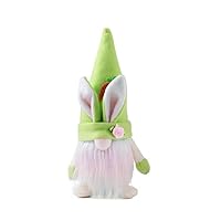 Spring Easter Rainbow Bunny Doll Decorations,Stading Rabbit Dolls,Faceless Dwarf Doll Ornament,Home Table Decorations.(Easter Green Doll)