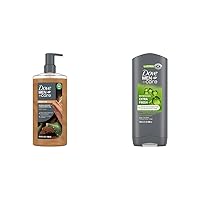DOVE MEN + CARE Sandalwood Cardamom Oil and Extra Fresh Body Wash Duo for Healthier Smoother Skin, 26 oz and 13.5 oz