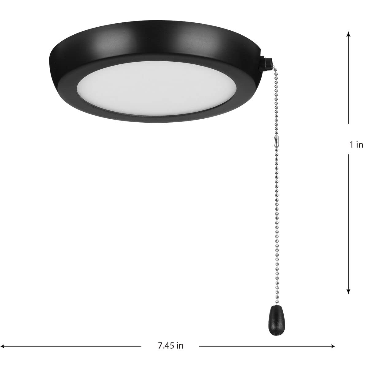 Progress Lighting P260002-31M-30 AirPro 1-Light Transitional Integrated LED Edgelit Ceiling Fan Light Kit Matte Black with Opal Shade