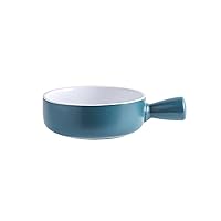 Ceramic Baking Bowl Household Baking Pan with Handle Stackable Tableware Baking Dish 550ml Noodle Bowls Microwave Individual Lasagne Pan Deep (Color : 1) (J)