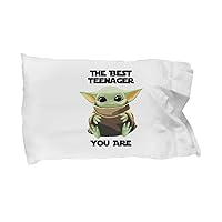 The Best Teenager Pillowcase You are Cute Baby Alien Funny Gift for Sci-fi Fan Birthday Present Gag Space Movie Theme Lover Pillow Cover Case 20x30