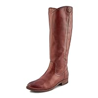 Frye Melissa Button 2 Equestrian-Inspired Tall Boots for Women Made from Hard-Wearing Vintage Leather with Antique Metal Hardware and Leather Outsole – 15 ½” Shaft Height, Mahogany - 9M