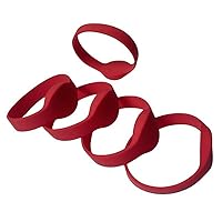 YARONGTECH RFID Bracelet 13.56mhz 1K M1 Waterproof Adult Size for Swimming Pool Pack of 5 (Red)