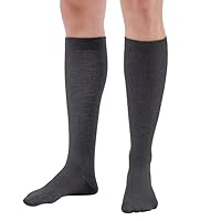 Ames Walker AW Style 162 Men's Wool Dress 20-30mmHg Knee High Socks Black Medium