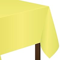 Amscan BB100174 Light Yellow Plastic Tablecover44; 54 in.-108 in.