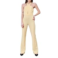 Radiant Canary Yellow Stretch Jumpsuit Women's Dress