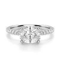 Engagement Rings for Women, Sterling Silver Colorless VVS1 3 Carat Pear Cut Moissanite Engagement Rings for Proposal Wedding Party Dress Costume Memorial Day
