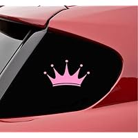 Crown Princess Queen King Throne Vinyl Decal Sticker (Soft Pink)