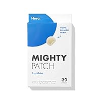 Mighty Patch Invisible+ from Hero Cosmetics - Daytime Hydrocolloid Acne Pimple Patches for Covering Zits and Blemishes, Ultra Thin Spot Stickers for Face and Skin, Vegan-friendly and Not Tested on Animals (39 Count)