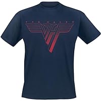 Van Halen Men's Classic Red Logo T-Shirt Navy | Officially Licensed Merchandise