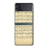 R2504 Vintage Music Sheet Case Cover for Samsung Galaxy Z Flip 3 5G