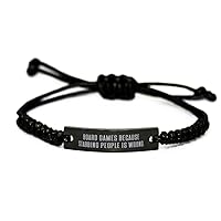 Unique Idea Board Games, Board Games Because Stabbing People is Wrong, Cute Holiday Black Rope Bracelet from Friends