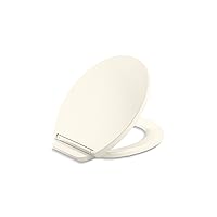 KOHLER 27332-96 Glissade Quiet Close Round Toilet Seat with ReadyLatch Hinge, Soft Close Toilet Seat Round, Toilet Seats for Standard Toilets, Biscuit