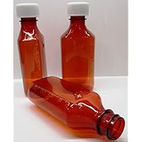 Graduated Oval 6 Ounce Amber BPA-Free Plastic RX Bottles With Caps-6 Pack-Pharmaceutical Grade-The Ones We Sell To Pharmacies, Hospitals, Physicians, and Labs