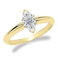 1 Carat Laser Inscribed IGI Certified Marquise Cut Lab Grown Diamond 14K Solitaire Engagement Ring (G-H Color, VS2)
