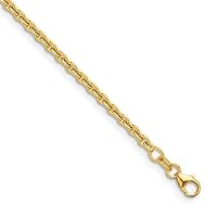 18K Gold Rolo Chain - 3mm Rolo Belcher Cable Chain Necklace - Elegant Cable Design, Polished Finish, Secure Lobster Clasp - Unisex Gold Jewelry