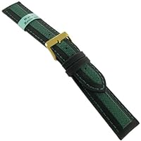 Morellato 18mm Fabric Layered Genuine Leather Watch Band Strap Green Water Resistant