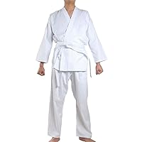 Karate Uniform for Kids and Adult, Lightweight Karate Gi Student Uniform with Belt for Martial Arts training - White