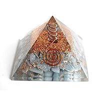Angelite Crystal Healing Reiki Crystal Pyramid Table Décor Reiki Stone Pyramid Crystal Healing Stone Reiki Healing