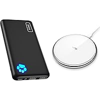 INIU Portable Charger & Fast Wireless Charger,Vebach Wireless Charging pad Compatible with iPh 15/14/13/12 Pro Max/12/13/12 Mini/SE/11/11 Pro/XS,Galaxy S20 S10 S9 S8, Note 10 Note 9 etc