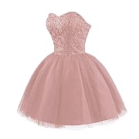 Homecoming Dresses - Lace Tulle Prom Dresses for Teens Strapless Duffy A-Line Formal Cocktail Gowns