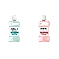 Listerine Clinical Solutions Teeth Strength Anticavity Fluoride Mouthwash, 1 L & Gum Health Antiseptic Antiplaque Mouthwash, 500 mL Bundle