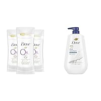 Dove Aluminum Free Deodorant for Women 24-Hour Odor Protection, Coconut and Pink Jasmine, White, 2.6 Ounce (Pack of 3) & Body Wash with Pump Deep Moisture For Dry Skin Moisturizing Skin Cleanser