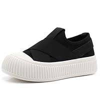Women's Slip-on Sneakers, Thick Sole, 1.6 inches (4 cm), No Straps, Walking Shoes, Long Legs Lightweight