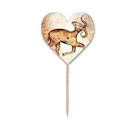 March April Aries Constellation Zodiac Toothpick Flags Heart Lable Cupcake Picks