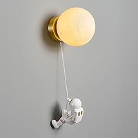 Glass Ball Wall Light for Children's Room, Creative Resin Astronaut Wall Sconce Minimalist Iron Wall Lamp for Master Bedroom Bedside Study Room Living Room Office Homestay