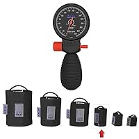 MDF Instruments Airius Palm Aneroid Sphygmomanometer + MDF Latex-Free Pediatric Replacement Blood Pressure Monitor Cuff - Single Tube
