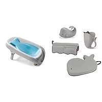 Skip Hop Infant Bathtime Essentials with Recline & Rinse Bather and Bath Essentials, Grey