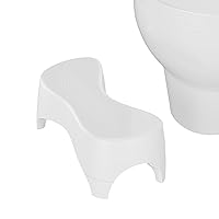 Toilet Stool, Toilet Step Stool, Potty Stool for Adults and Kids, Poop Stool for Bathroom, Non-Slip Simple Design White