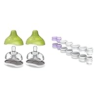 Kiinde Twist Active Latch Nipples (2 Pack) and Milk Storage Bag Pump Adapter Kit for All Major Breast Pump Brands