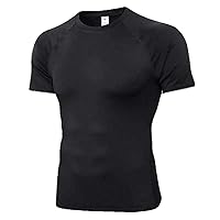 Men Summer Short Sleeve Fitness Shirt Running Sport Gym Compression Workout Casual Tops Clothing