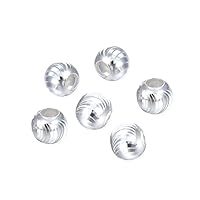 30pcs Adabele Authentic 925 Sterling Silver 8mm (0.31 inch) Infinite Pattern Round Spacer Loose Beads (Large Hole 3.2mm) for Jewelry Making SS63-8