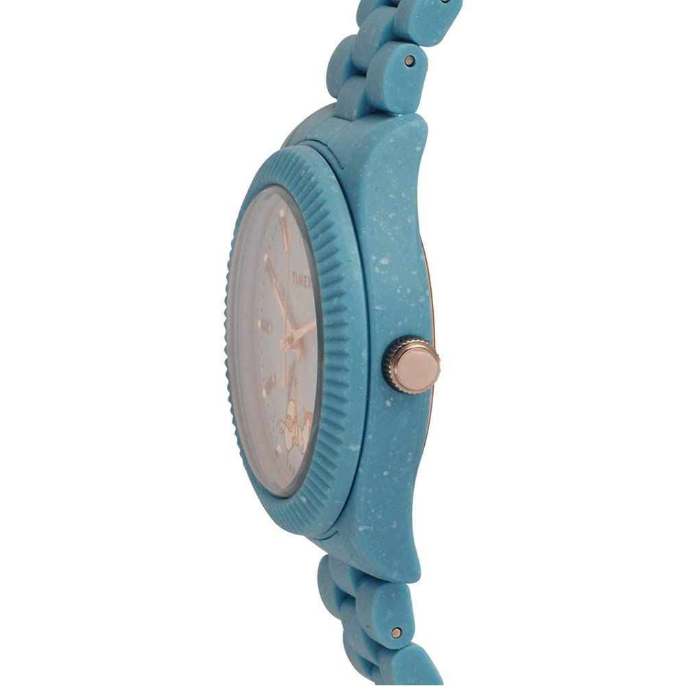 Timex Women's Waterbury Ocean x Peanuts 37mm Watch - Blue Bracelet Blue Dial Blue Case